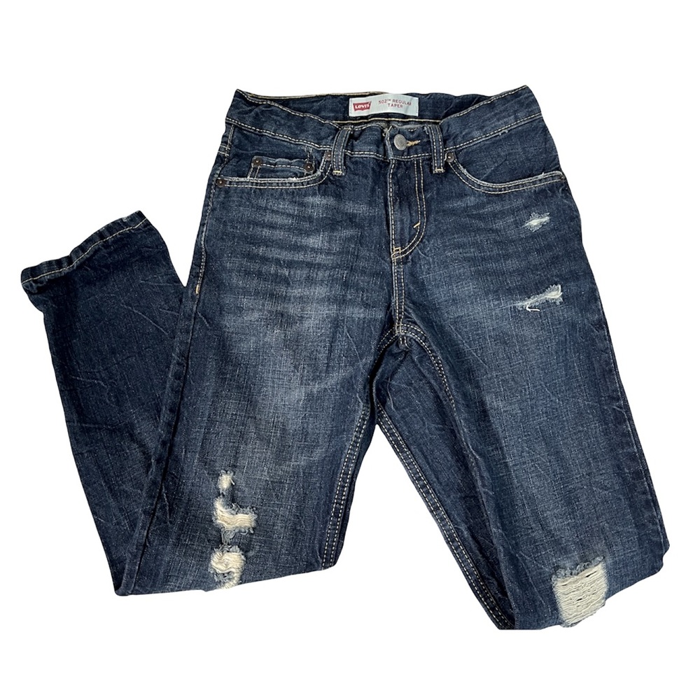 LEVIS 502 Regular Taper W25 L25 Distressed Jeans - Picture 1 of 10